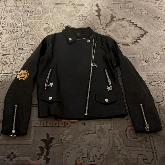 HAPPY RAINBOW VEGAN LEATHER JACKET. Excellent condition. - Picture 2 of 5